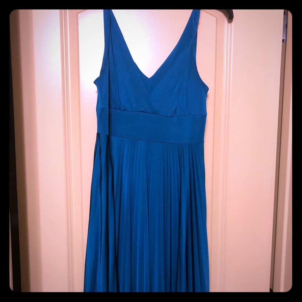 Satin aqua dress